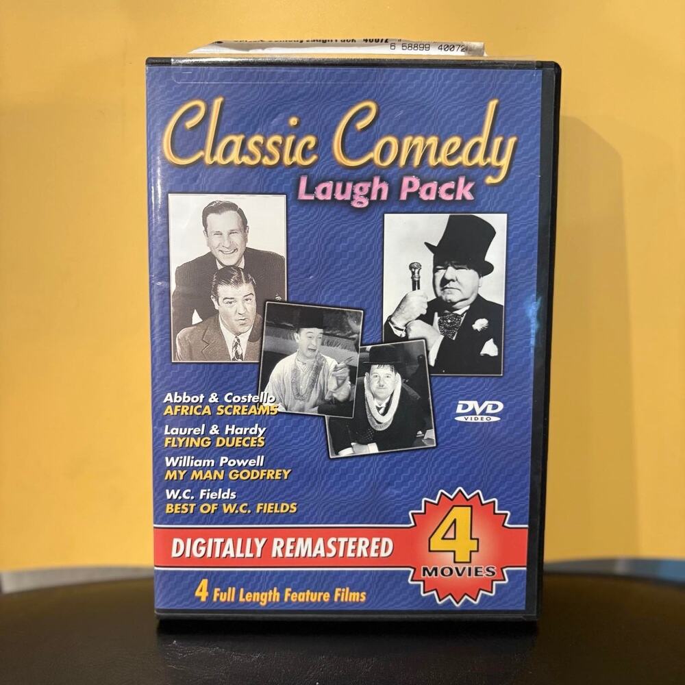 Classic Comedy Laugh Pack DVD 4 Movies Abbott Costello Laurel Hardy WC Fields